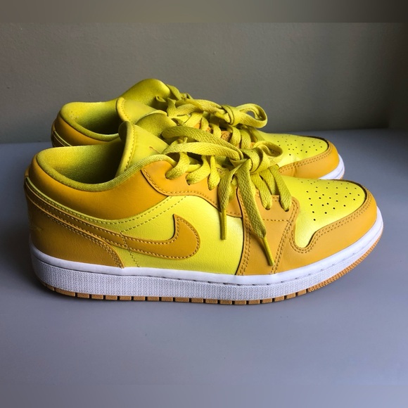 Jordan Shoes - Nike Air Jordan 1 Low Yellow Strike White Pollen Size: US Women's 8